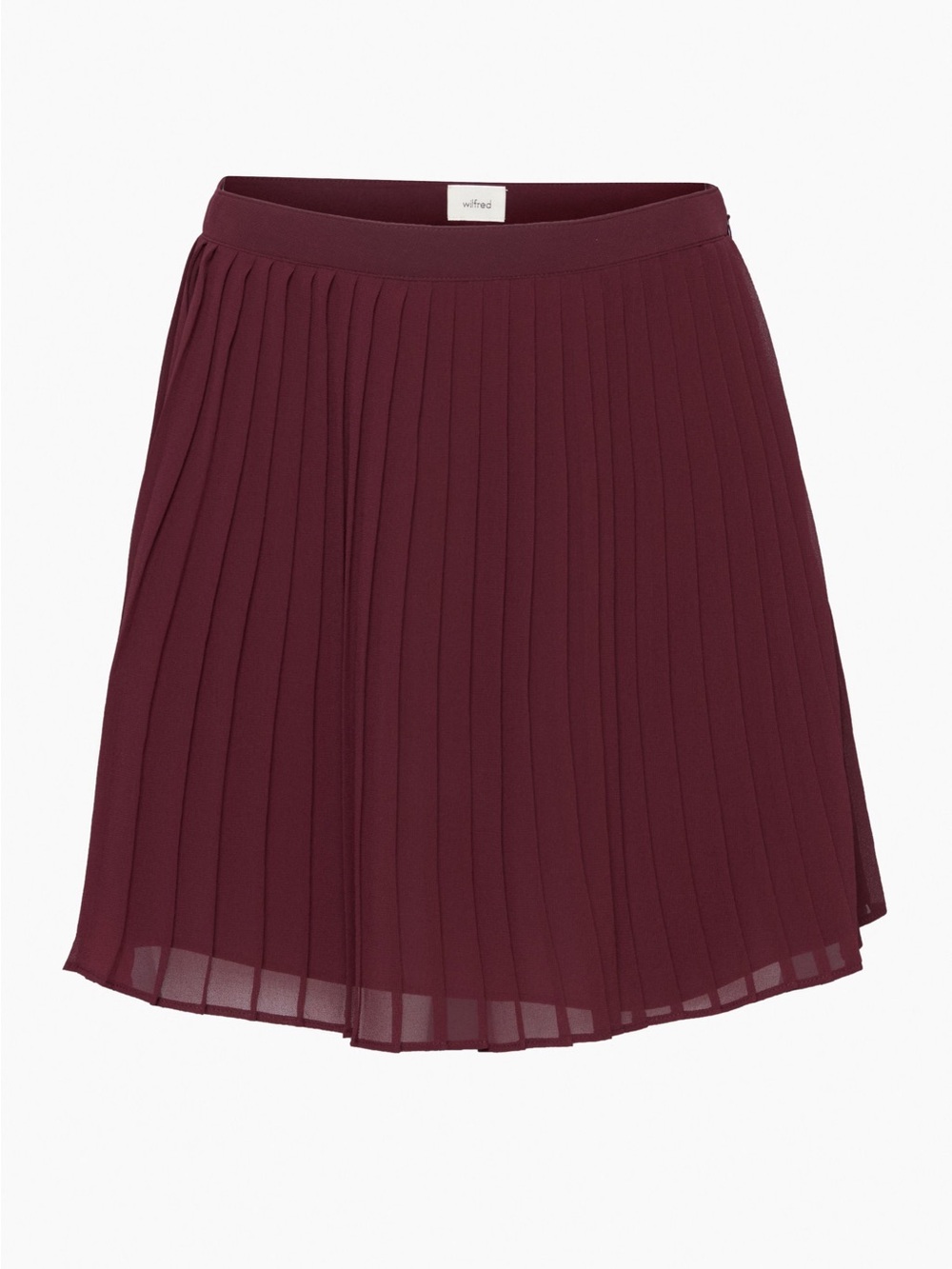 Wilfred Wine Pleated Skater Skirt